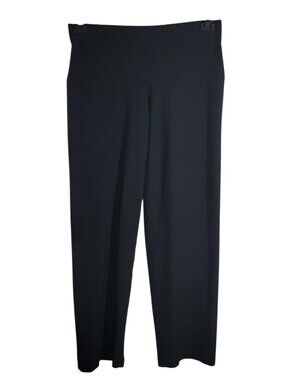 Eileen Fisher Pull On Slacks Pants Womens Petite Medium Black Viscose Stretch
